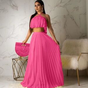 Maxi skirt and crop top two piece set​